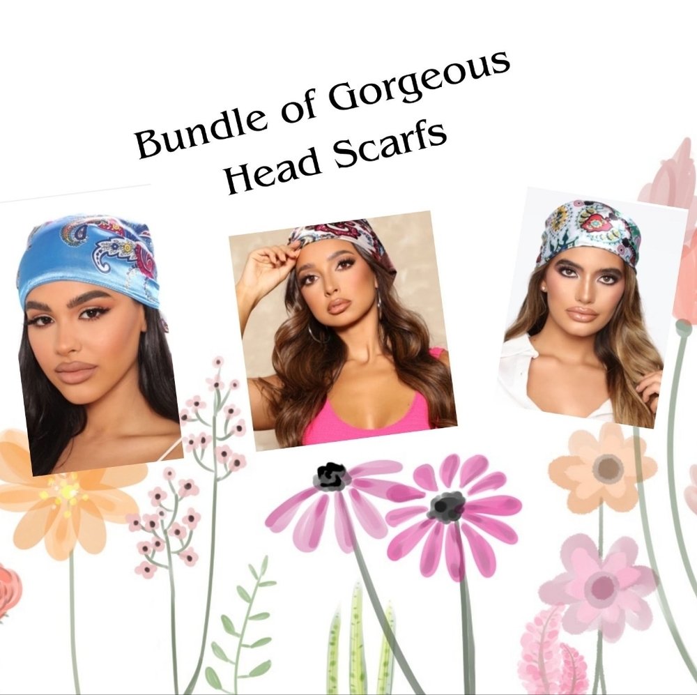 BUNDLE "A" Set Of 3 Head Scarfs